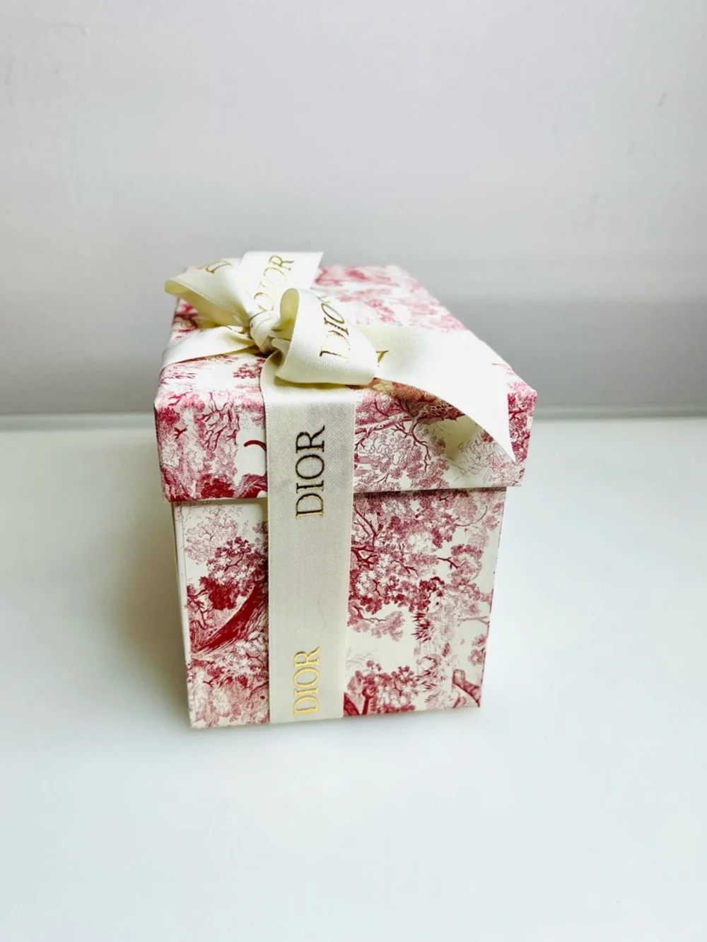 Christian Dior Red Toile de Jouy Small Gift Box with Ribbon 7